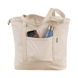 Custom Logo Printed Canvas Grocery Bags with Pocket