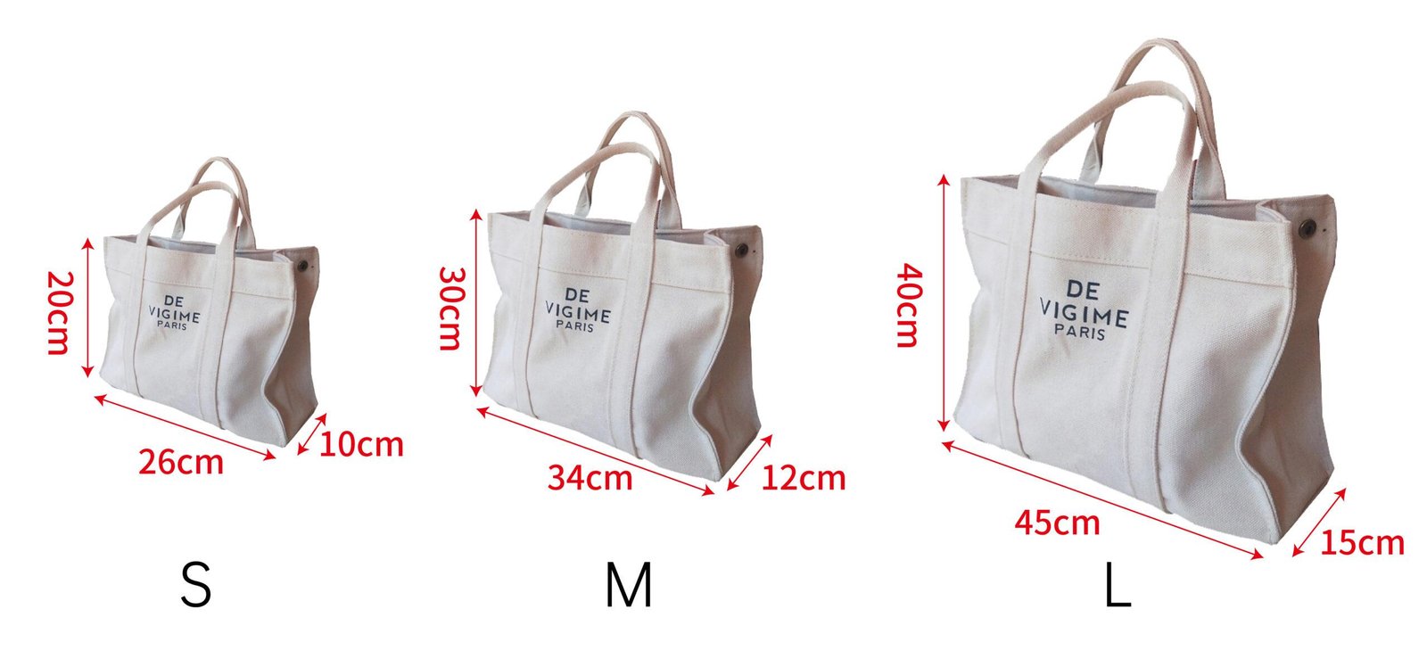 canvas tote bags size