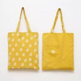 Factory Wholesale Good Quality Double-sided Dual-use Reusable Foldable Nice Cotton Shopping Bags Custom Logo Canvas Tote Bag