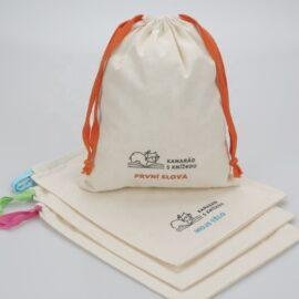 Custom Logo Reusable Cotton Bags Small Drawstring Cotton Shopping Bags