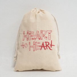 Organic High Quality Medium Size Cotton Canvas Calico Drawstring Bags For Promotion Gifts