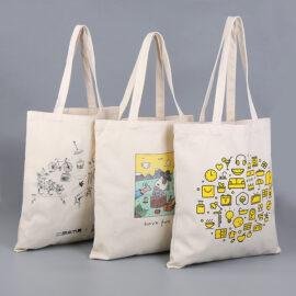 Wholesale Eco-friendly Cotton Tote Bag Blank Custom Print Shopping Canvas Tote Bag