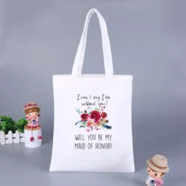 Wholesale Big Size 38*40CM Custom Canvas Sublimation Tote Bag Personalized Shopping Bag