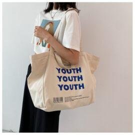 Customized Foldable large capacity Casual Cotton Canvas Shopping Tote Bag Oversized Canvas Cotton Bag