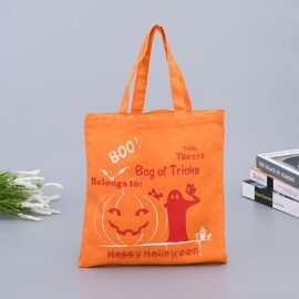 Customized 100% Cotton 12oz Cavnas Orange Eco Friendly Cotton Tote Calico Bag